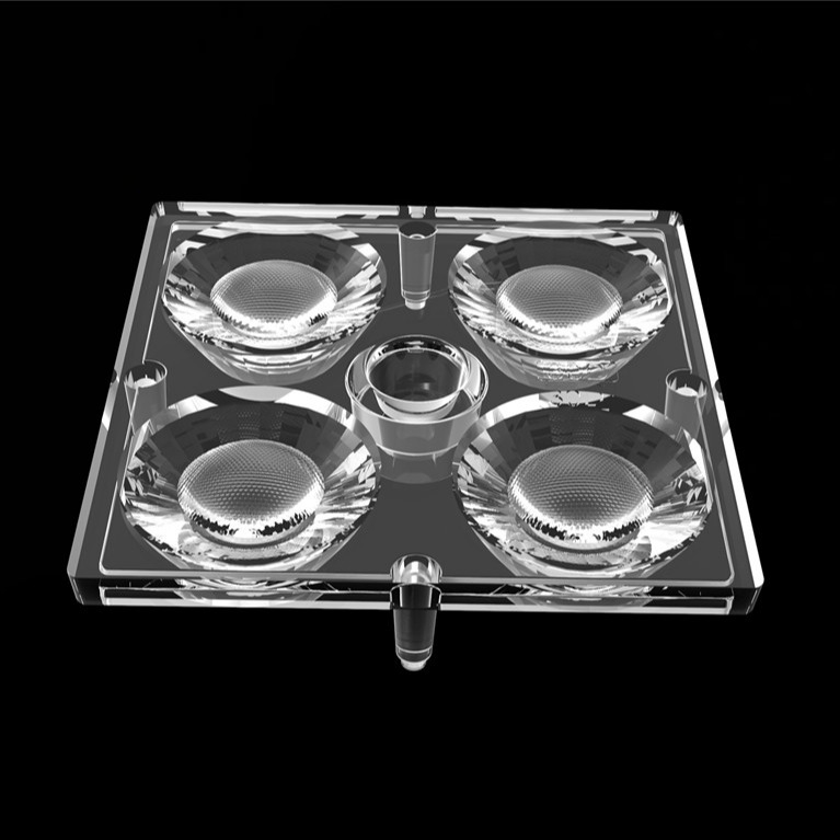 50*50mm 30 stopnia 4 w 1 LED Light Lens PC Materiał do oświetlenia powodziowego SMD7070/ 5050/4*3030 LED