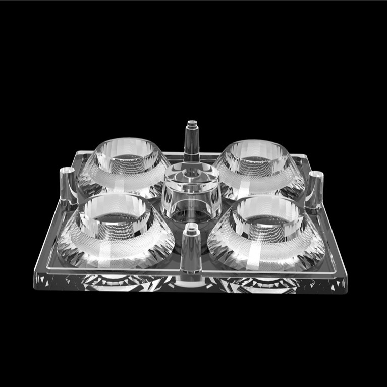 50*50mm 30 stopnia 4 w 1 LED Light Lens PC Materiał do oświetlenia powodziowego SMD7070/ 5050/4*3030 LED
