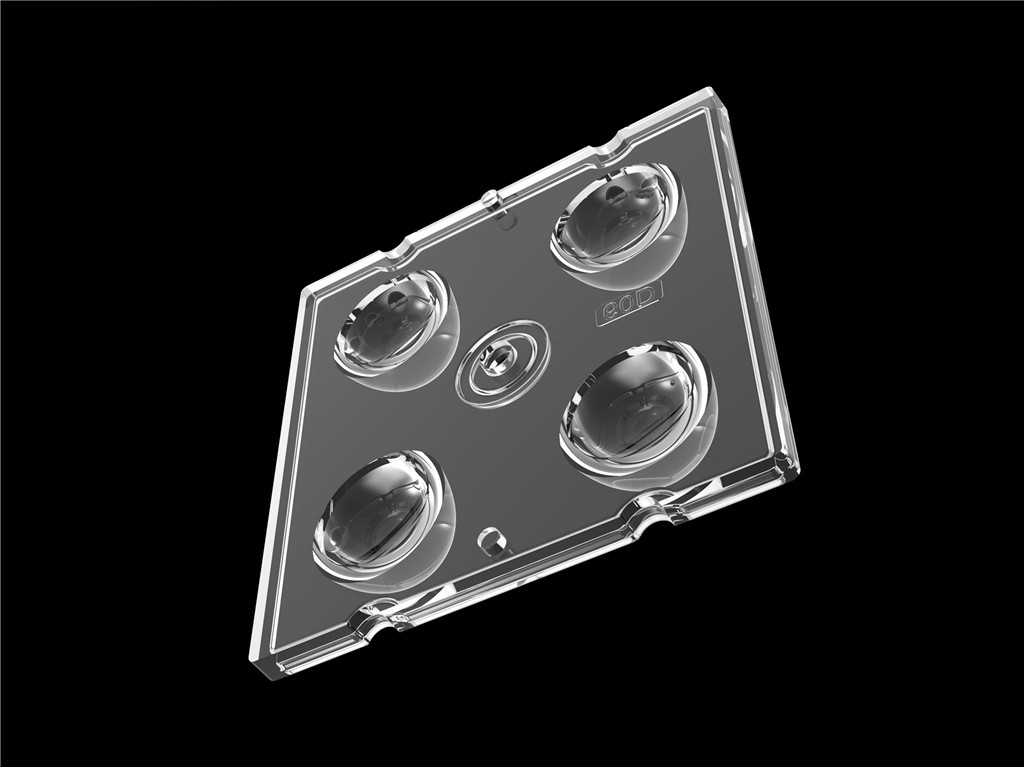 50*50mm 60 stopnia 4 w 1 LED Light Lens PC Materiał do oświetlenia powodziowego SMD7070/ 5050/4*3030 LED