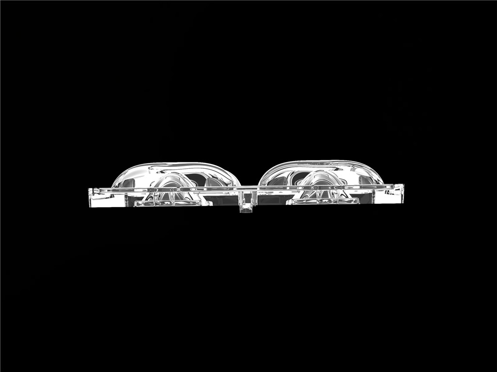 50*50mm TYPE2 Asymetryczne 4 w 1 LED Light Lens PC Materiał do oświetlenia powodziowego SMD7070/ 5050/4*3030 LED
