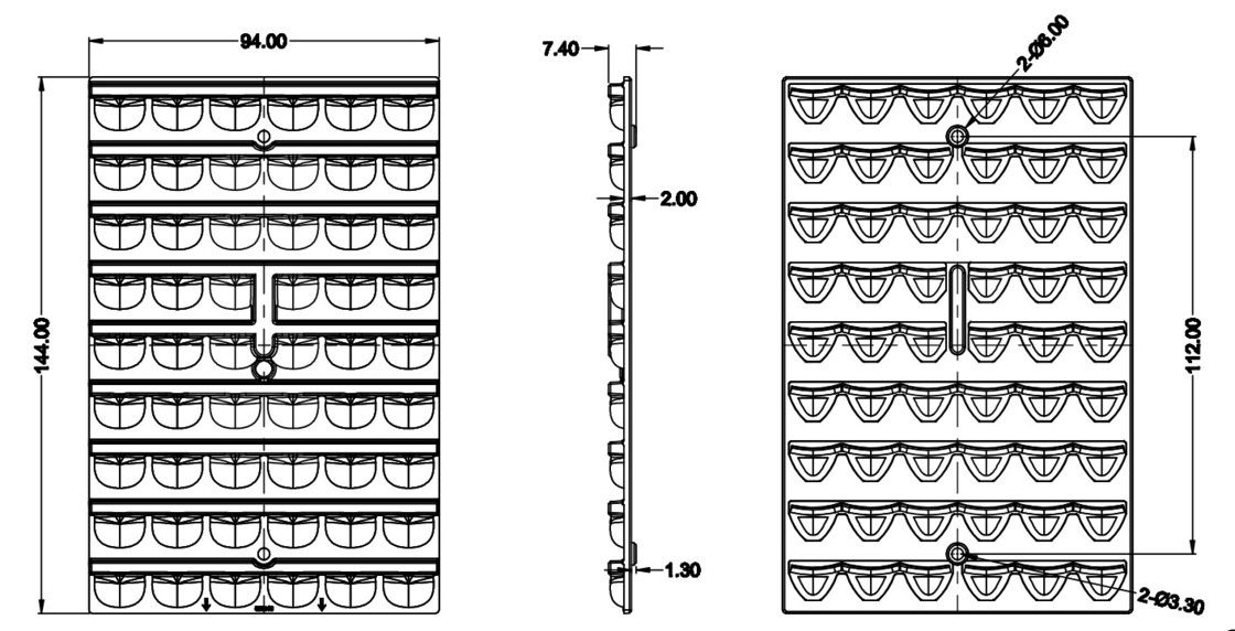 PC LED Stadium Lighting z soczewką LED 3030 Chips 54, optyka LED z tworzyw sztucznych do oświetlenia tuneli / oświetlenie uliczne / oświetlenie uliczne