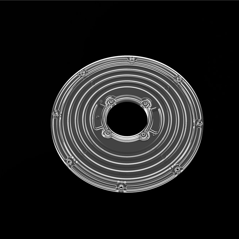 206mm średnica okrągły moduł soczewki dla High Bay Light UFO soczewka 90 stopni φ206mm PC LED soczewka