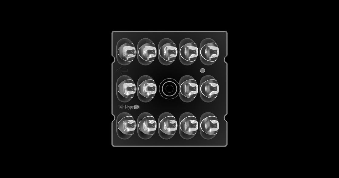 Typ 3 Street Light Square LED Lens, Freeform Light Distribution Optics For LED Lighting