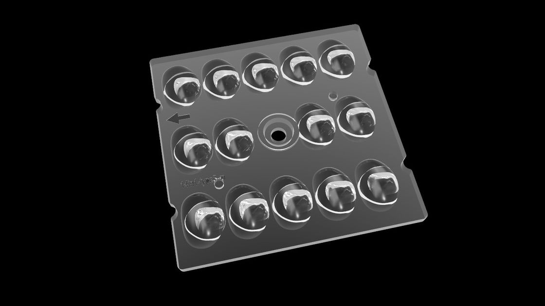 Typ 3 Street Light Square LED Lens, Freeform Light Distribution Optics For LED Lighting