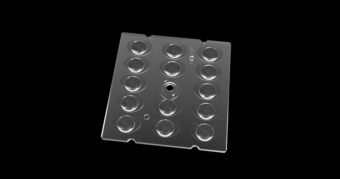 Typ 3 Street Light Square LED Lens, Freeform Light Distribution Optics For LED Lighting