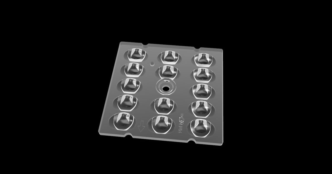 Typ 3 Street Light Square LED Lens, Freeform Light Distribution Optics For LED Lighting